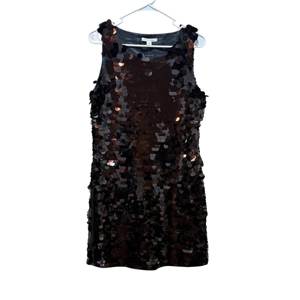 Banana Republic Black Sequin Paillettes Sleeveless Mini Sheath Dress Sz 6 NWT